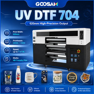 Industrial A1 UV DTF <b>Printer</b> 4 Head Crystal Sticker AB Film White Ink Varnish Roll to Roll <b>Decal</b> Logo Printing Machine - Product Image 1