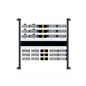 Supports de présentation au sol en métal pour accessoires de téléphonie mobile double face avec crochets et roulettes, rangement roulant pour les magasins de détail - Product Image 5