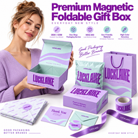Boîte cadeau pliable de luxe avec fermeture magnétique personnalisée, en carton rigide avec aimant, pour bijoux, vêtements, produits de beauté, cadeaux d'entreprise