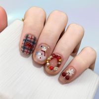 Nail Art 3D à thème de Noël, motifs œil de chat, ultra-minces, pré-dessinés, pour des rêves d'enfance neigeux et amusants