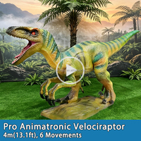 LONGTU Modèle de dinosaure Velociraptor réaliste grandeur nature, animatronique, simulation de raptor pour jardin et lieux publics