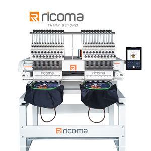 <strong>RiCOMA</strong> 2 Head <strong>Embroidery</strong> <strong>Machine</strong> Computerized with 12/15/20 Needles MT-10S Model Commercial <strong>Used</strong> for Cap/Flat/T-shirt <strong>Embroidery</strong> - Product Image 1