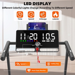 <span class=keywords><strong>Tapis</strong></span> de Marche Téléscopique avec Accoudoir, <span class=keywords><strong>Tapis</strong></span> <span class=keywords><strong>Roulant</strong></span> Portable Sous Bureau avec Éclairage Grand Écran LED pour Marche et Jogging au Bureau ou à la Maison - Product Image 2