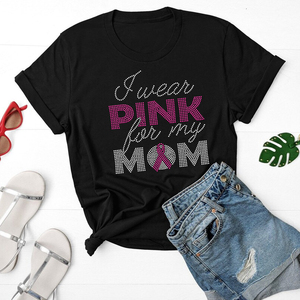 Concientización sobre el cáncer de <span class=keywords><strong>mama</strong></span>, uso rosa para mi mamá, transferencia de diamantes de imitación de cristal rosa para Sujetador deportivo, camisas, bolsas de ropa - Product Image 5