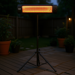 Chauffe-terrasse infrarouge Vevor 1500W, électrique, extérieur, télécommande, support mural, design rectangulaire en acier moderne - Product Image 2