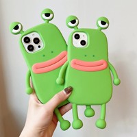 Coque de téléphone antichoc en silicone souple motif grenouille pour iPhone 17 16 15 14 13 12 11 Pro Max – Accessoire de protection pour téléphone portable