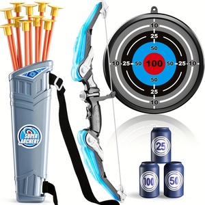 Juego de Tiro con Arco y Flecha para Niños, Juego de Tiro con Arco para Principiantes, Juguete Deportivo para Exteriores, Arco de Plástico con Luz LED, Succión Completa - Product Image 4