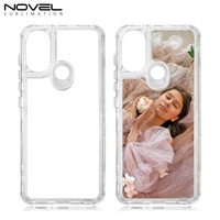 Coque de téléphone Moto Series 2D 3-en-1 robuste en TPU et PC, antichoc, anti-chute, transparente, avec logo personnalisé pour Moto E30