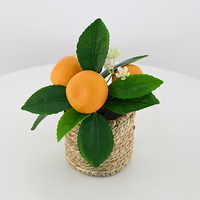 Nordischer Ins-Stil 8,5CM Dekorativer Künstlicher Orangenbaum im Topf Grünpflanze Blumen Internet-Trend Wohnzimmerpflanze