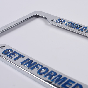 Cadre de <span class=keywords><strong>plaque</strong></span> d'<span class=keywords><strong>immatriculation</strong></span> en plastique chromé époxy avec logo personnalisé, taille automobile américaine - Product Image 4