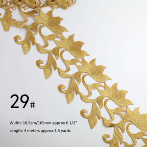 Vàng Bạc Chủ Đề Nặng Thêu Ren Ribbon Sáng Bóng Tự Làm Dân tộc Trang Phục Trang Phục Trang Phục Tôn Tạo Dệt Sắt Trên Ren Trims - Product Image 6