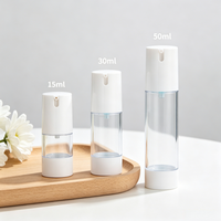 Flacon pompe sans air OEM ODM 15ml 30ml 50ml, doré électrolytique, blanc, sous vide, pour sérum et lotion cosmétique de voyage