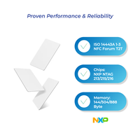 Tarjeta PVC NFC RFID 1356MHz ISO14443A NXP NTAG213 144 Bytes para control de acceso y tarjetas de hotel