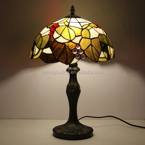 Lámpara de Mesa Estilo Tiffany Retro Europeo de 12 Pulgadas LongHuiJing con Pantalla de Patrón de Uvas Coloridas, Luces de Escritorio para Restaurante - Product Image 5