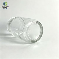 Pot de conservation en verre cylindrique mince de 280 ml, pot transparent à large ouverture à vis pour aliments secs de garde-manger, emballage commercial et de détail