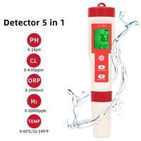 Testeur de qualité de l'eau portable professionnel 5 en 1 à haute précision, pH-mètre numérique, détecteur de CL ORP H2 TMP, vente chaude
