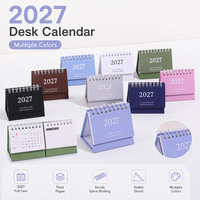 Calendario de Escritorio Mini 2027 al por Mayor, Planificador de Escritorio Compacto, Encuadernado en Espiral, Calendario Pequeño de Pie, Papelería para la Escuela y Oficina