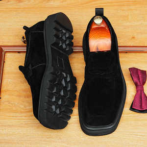 Chaussures de Soirée et de Mariage Classiques Populaires pour Hommes, en Cuir de Vachette Marron Brodé, à Lacets, Rehaussantes et Personnalisables - Product Image 3