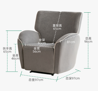 Modern Electric Recliner Funktions stoff Sofa Manueller drehbarer Chenille Freizeit stuhl für Wohnzimmer Einzels essel