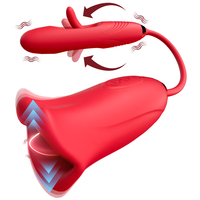 Vibrateur lingual et jouet sexuel clitoridien 3-en-1, masseur de point G à 10 modes, stimulateur de léchage et de tapotement, rechargeable par USB, étanche
