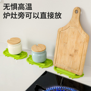 Escurridor de silicona ovalado resistente al calor, tapete de cocina para almacenamiento de tapas de ollas y drenaje de tablas de cortar - Product Image 5