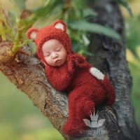 Ensemble bonnet et barboteuse à pattes en tricot doux motif éléphant moelleux, tenue barboteuse bonnet ourson en peluche, accessoires de photographie nouveau-né