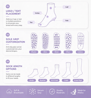 Chaussettes de Pilates personnalisées haut de gamme à pois antidérapants, chaussettes de yoga à volants floraux, chaussettes de sport douces en tricot pour la barre et le fitness