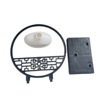 Nouveaux Ornements de Maison Écran Style Chinois, Mini Vases en Plastique et Décorations Créatives de Plantes en Pot pour l'Entrée de la Cour