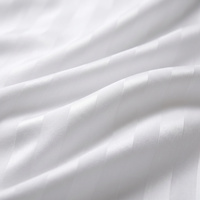 Tissu Jacquard Dobby 100% Coton, Largeur 280 cm, 300TC, Rayures Satinées de 1 cm pour Draps d'Hôtel, Housse de Couette