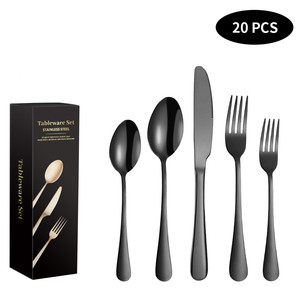 High Quality 20pcs Gold Plated Cutlery Stainless Steel Flatware <b>Set</b> for Luxury <b>Tea</b> Parties and Weddings for Hotels - Product Image 6