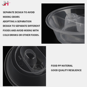 Bicchiere in <span class=keywords><strong>Plastica</strong></span> Trasparente per Asporto con <span class=keywords><strong>Vassoio</strong></span> Superiore per Snack, Dessert e Frutta, 2 in 1 Porta Bevande e Snack - Product Image 6