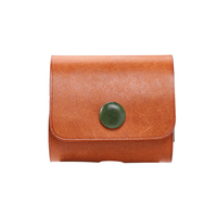 Étui pour écouteurs en cuir véritable fait main pour AirPods, boîte de protection pour écouteurs avec bouton, logo personnalisé en gros