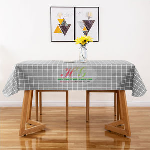 Nappe en <span class=keywords><strong>toile</strong></span> <span class=keywords><strong>cirée</strong></span> imprimée à carreaux gris 60''X84'' pour usage domestique, imperméable, polyester, PVC, vinyle, directement de l'usine - Product Image 2