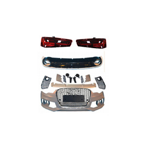 Pièces automobiles A6 S6 C7 2012-2015 Mise à niveau RS6 Style Kits de carrosserie de pare-chocs Diffuseur arrière Grille Pare-chocs Feux arrière LED Bodykit pour Audi - Product Image 1
