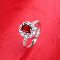 Bague de mariage en argent sterling 925, gros anneau avec des pierres précieuses