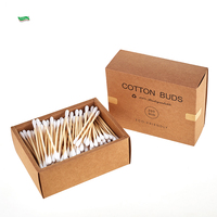 Coton-tiges en bambou 100% naturel, jetables, en boîte carton, écologiques, certifiés ISO, CoralClean, pour la maison, la beauté, les voyages, blanc, usage quotidien