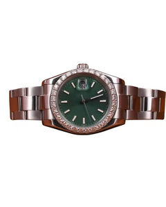 New Custom Luxury Classic Simple Fashion Stainless Steel Quartz Moissanite <b>Watch</b> for Men's Green Dial Square <b>Case</b> 40mm ETA - Product Image 1