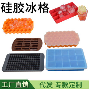 ถาดน้ำแข็งซิลิโคนแบบนุ่มพร้อมฝาปิด ชุดแม่พิมพ์รูปทรงรังผึ้งสี่เหลี่ยมสำหรับโคล่าและเครื่องดื่ม สีสุ่มจัดส่ง - Product Image 5
