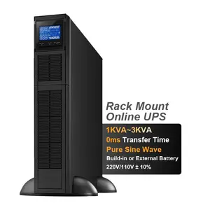 Online Rackmount 5KW 10KVA 3KVA Smart 19 Inch rak Power Bank UPS dengan baterai cadangan Power Supply untuk Wifi Router DVR Switch