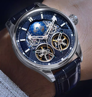 Montres mécaniques automatiques en acier étanches avec double tourbillon et calendrier, design d'usine et personnalisation par lots, pour marque privée