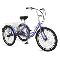 LEWEE 2023 gran oferta triciclo para adultos 7 velocidades bicicletas de tres ruedas 20 pulgadas 24 pulgadas 26 pulgadas triciclo con cesta de carga para hombres y mujeres