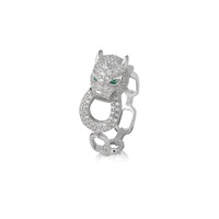 Bague léopard en argent sterling 925 massif Bague tendance Bijoux pour hommes et femmes