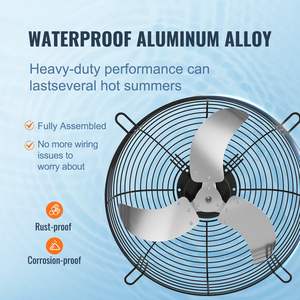 DB Wholesale 24'' High-Speed Aluminum <b>Wall</b> <b>Mount</b> Attic <b>Fan</b> 3320 CFM Shutter Exhaust Ventilation Cooling AC-motor - Product Image 4