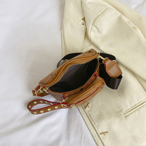 Bolso cruzado de PU con patrón geométrico Retro para mujer con cierre de cremallera-Estilo de moda de correa única de tamaño pequeño para uso diario.00138 - Product Image 2
