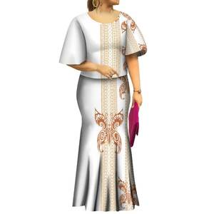 Tatuaje polinesio personalizado manga acampanada sirena Puletasi Samoa Ptaha Top y faldas de cola de pez conjuntos de 2 piezas vestido de mujer de talla grande - Product Image 1