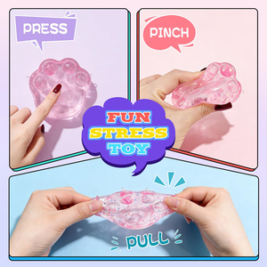 <b>Glitter</b> Paw Stress Relief Squeeze Hands Maltose Filled Sensory Dough Ball Calming Hand Grip for Office Anxiety Focus - Product Image 2