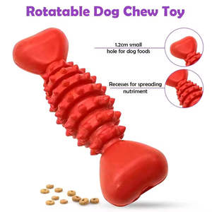 En stock Hueso de perro de goma natural Forma Limpieza de dientes Juguetes interactivos para perros Juguete de limpieza de dientes para perros - Product Image 2