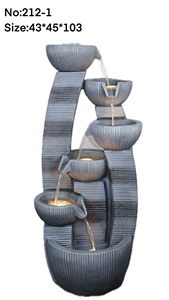 Fontaine à cascade en résine à 4 niveaux, directement <span class=keywords><strong>de</strong></span> l'usine |   Fontaine d'eau intérieure/extérieure pour <span class=keywords><strong>salon</strong></span> et <span class=keywords><strong>jardin</strong></span> |   Conception personnalisée - Product Image 2
