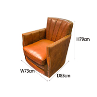 Fauteuil inclinable individuel en cuir véritable huilé de style américain haut de gamme, fauteuil pivotant rétro, chaise de loisirs pour salon, villa, club-house