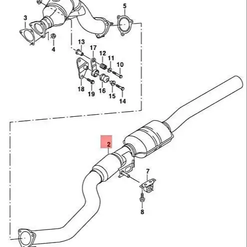 Tubo de drenaje lateral de accionamiento izquierdo Calidad de fábrica original 4H4253300H Silenciador delantero 4H4 253 300 H para Audi A8 D4 3,0 T